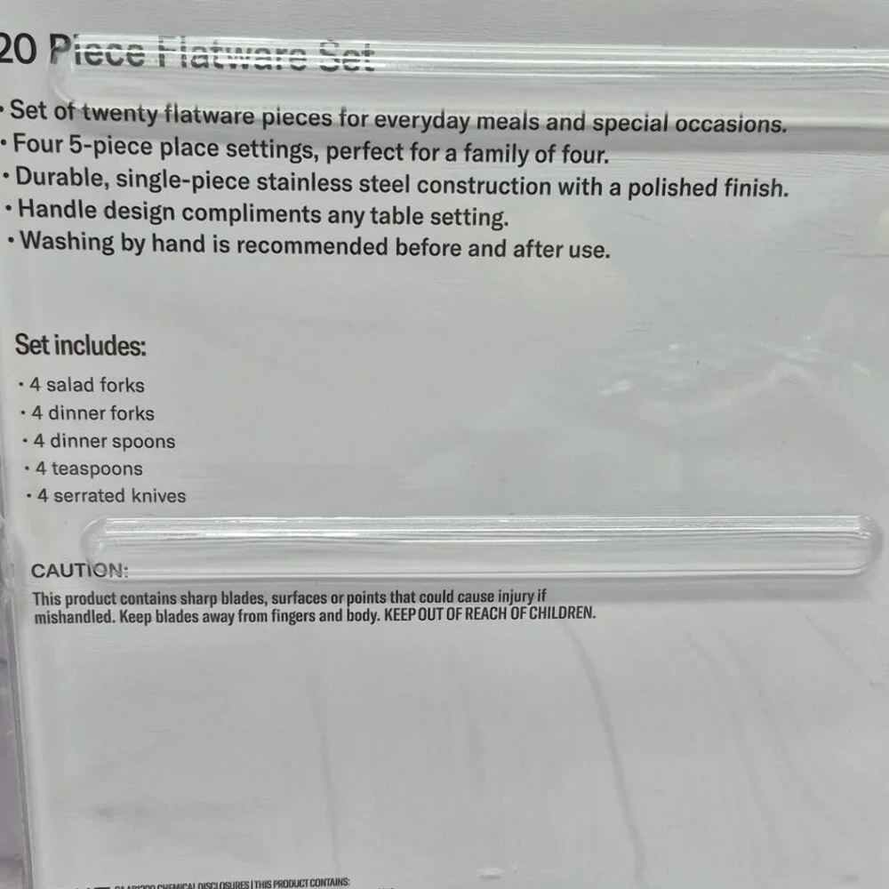 GoodCook 20 Piece Flatware Set –‎ Stainless Steel – BPA Free – New